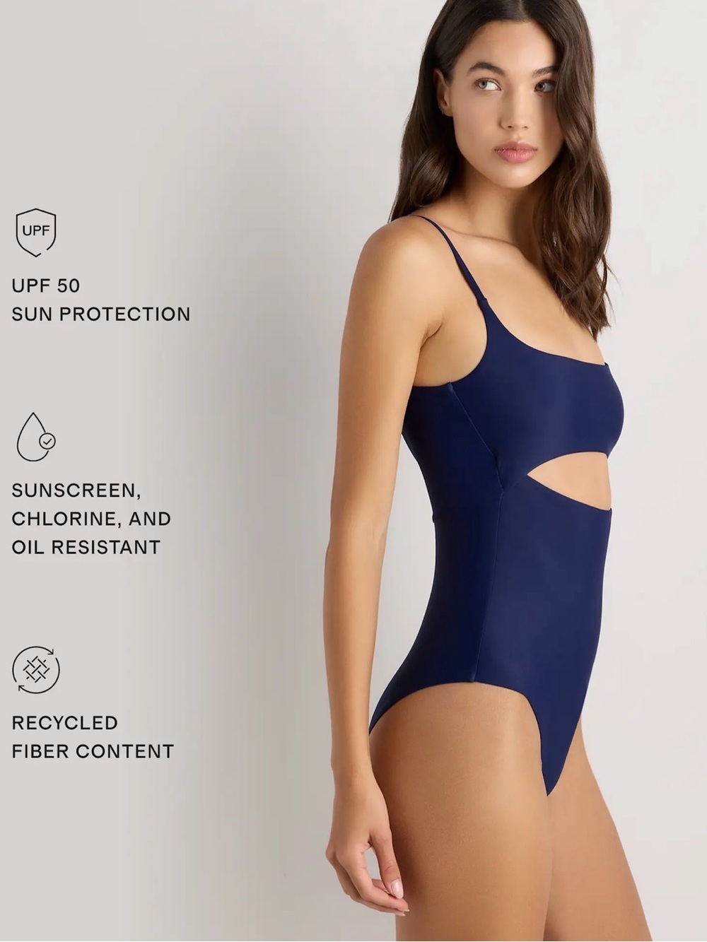 Italian Cut One Piece swimsuit size M in Deep Navy 0048 - Picture 6 of 10